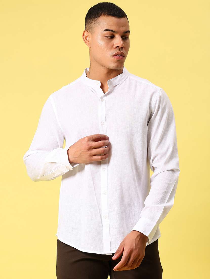 men solid long sleeve regualr fit casual shirt