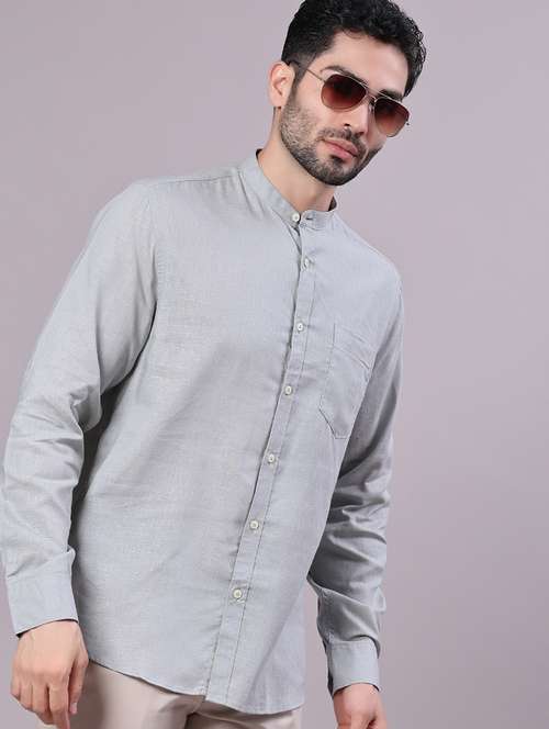 men solid long sleeve regualr fit casual shirt - 22137983 -  Standard Image - 0