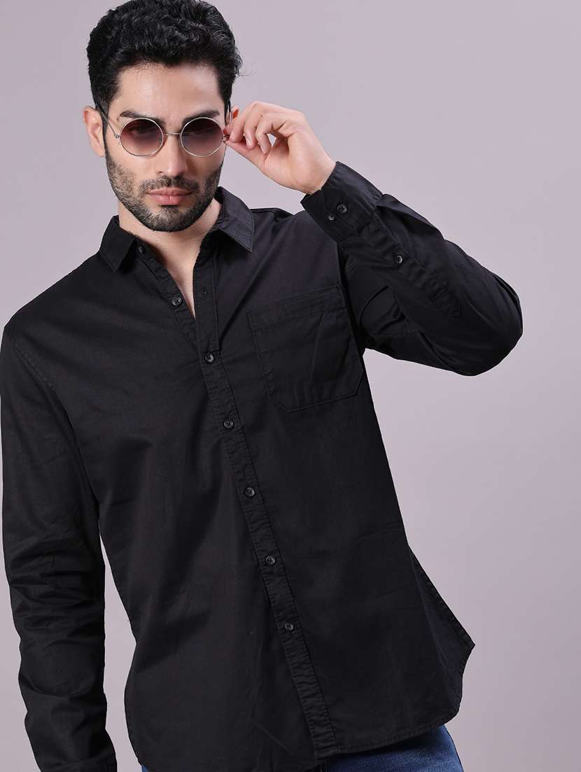 men solid long sleeve regualr fit casual shirt