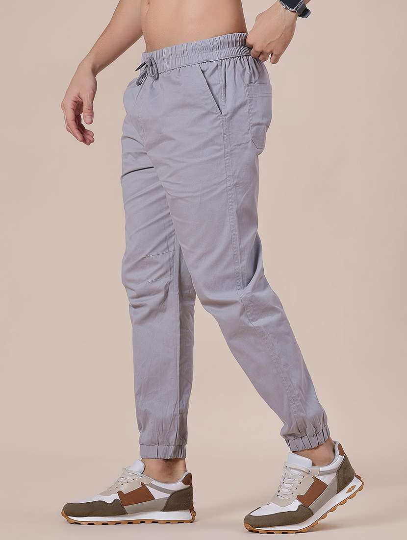 men solid mid rise regular fit jogger - 22138201 -  Standard Image - 2