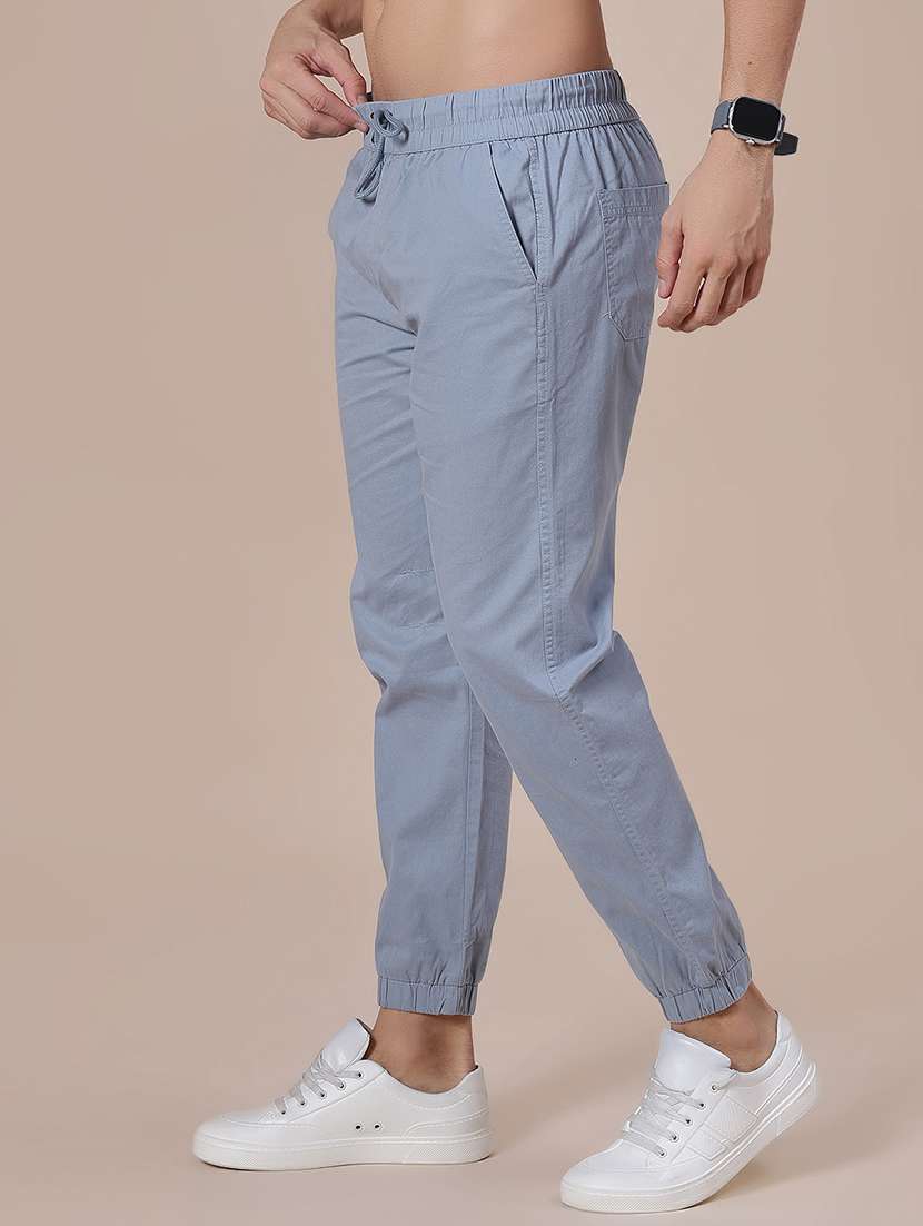 men solid mid rise regular fit jogger - 22138202 -  Standard Image - 2