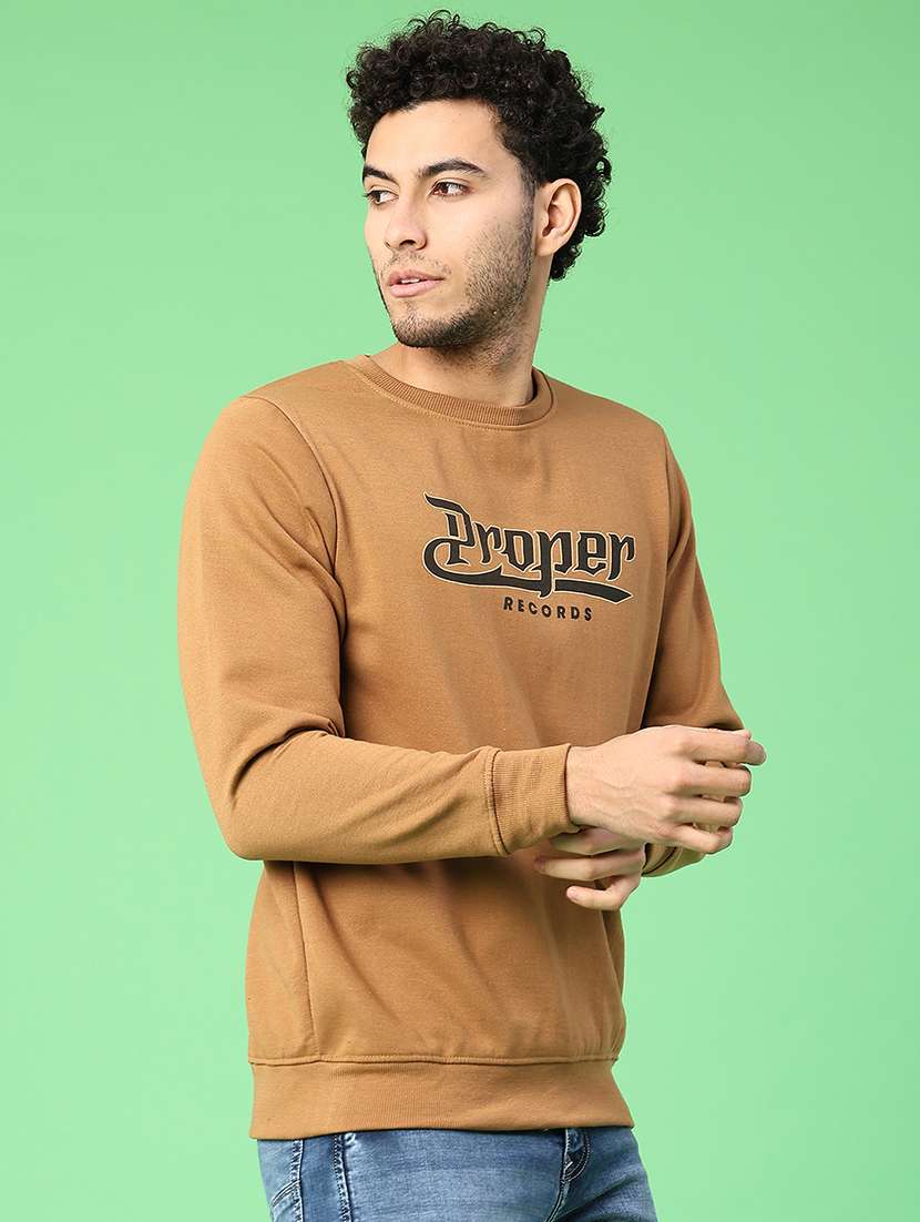 men chest print long sleeve regular fit sweatshirt - 22138406 -  Standard Image - 2