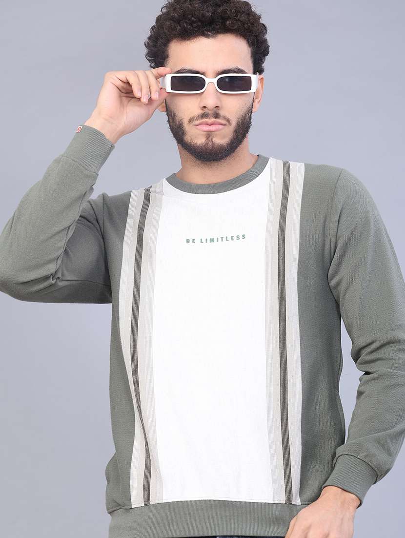 men color blocked long sleeve sweatshirt