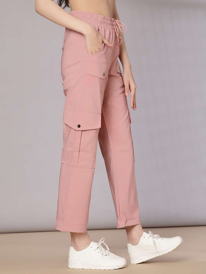 women solid mid rise regular fit cargo - 22138598 -  Standard Image - 2
