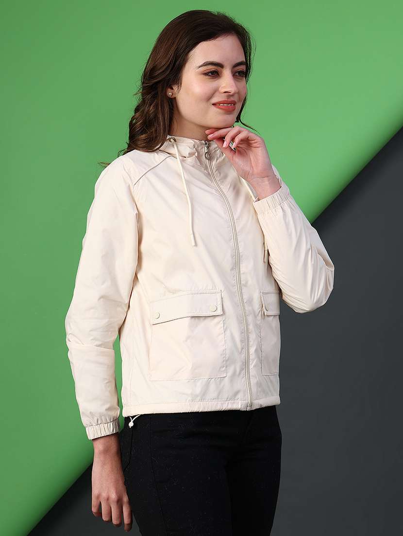 women solid long sleeve hooded quilted jacket - 22138621 -  Standard Image - 2