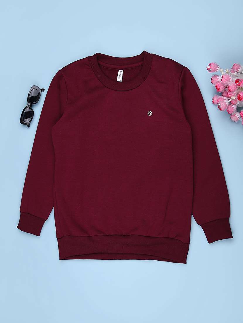 boys solid long sleeve sweatshirt