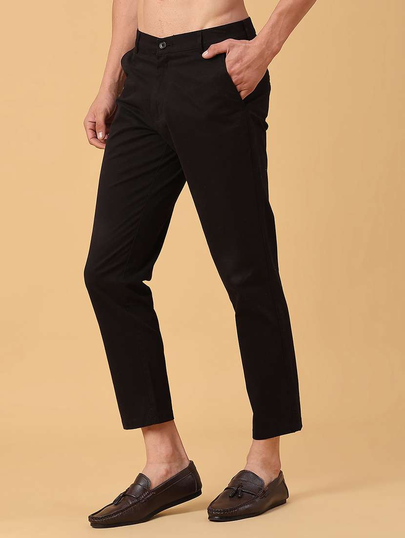 men solid mid rise slim fit chinos  - 22139754 -  Standard Image - 2