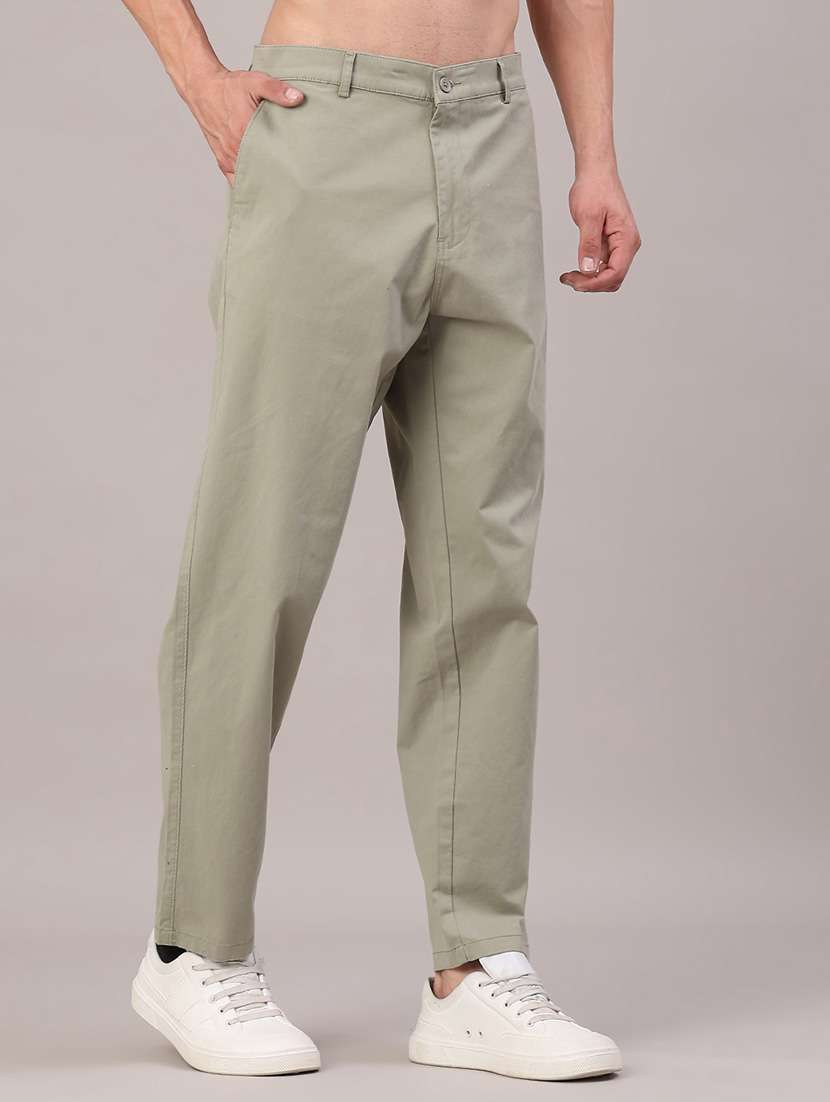 men solid mid rise casual chino - 22139755 -  Standard Image - 2