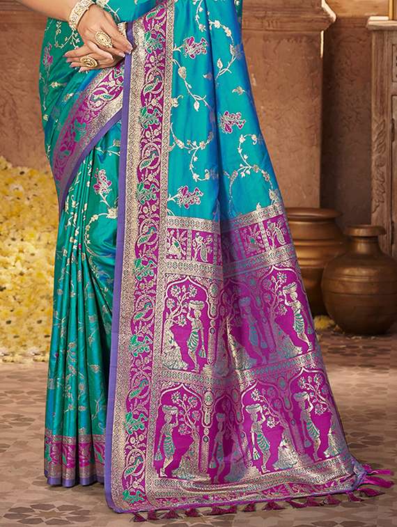 women self design banarasi saree with blouse - 22140212 -  Standard Image - 2