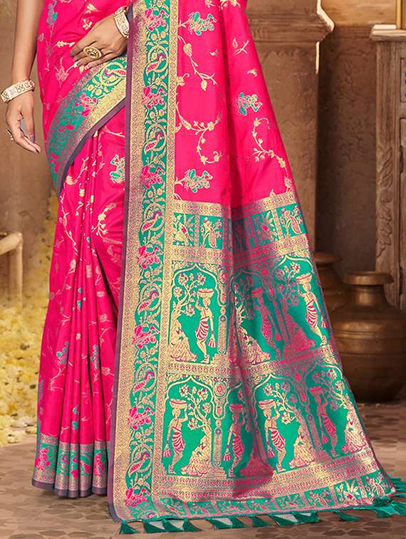 women self design banarasi saree with blouse - 22140213 -  Standard Image - 2
