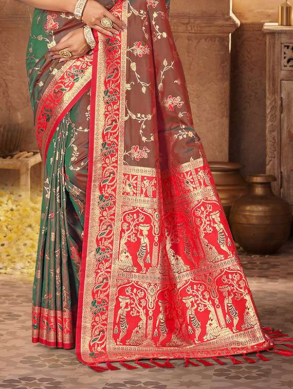 women self design banarasi saree with blouse - 22140214 -  Standard Image - 2