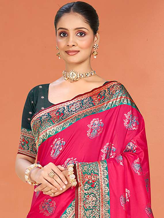 women self design banarasi saree with blouse - 22140223 -  Standard Image - 2