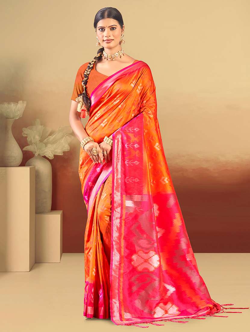 women self design banarasi saree with blouse
