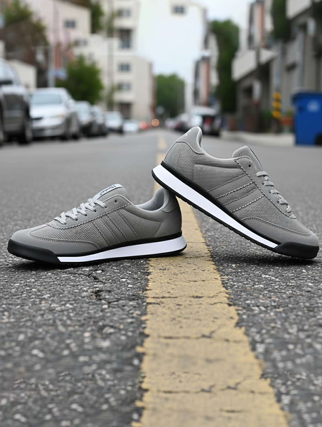 men grey lace up sport shoe