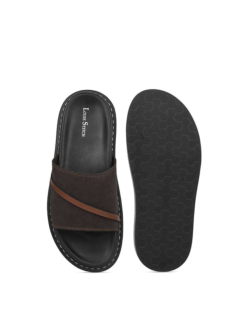 men brown slip on sandal - 22140259 -  Standard Image - 2