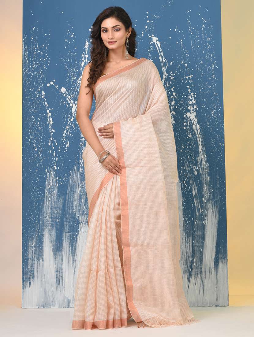 women self design handloom saree with blouse