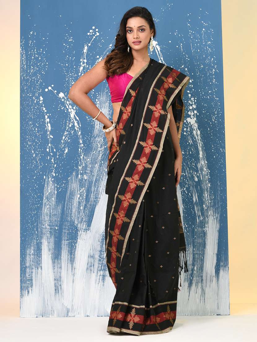 women self design handloom saree with blouse - 22140284 -  Standard Image - 2