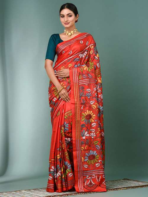 women handloom kantha stitch saree with blouse - 22140348 - Standard Image - 0