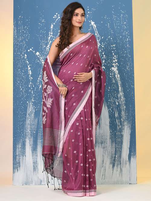 women self design handloom saree with blouse - 22140382 -  Standard Image - 0