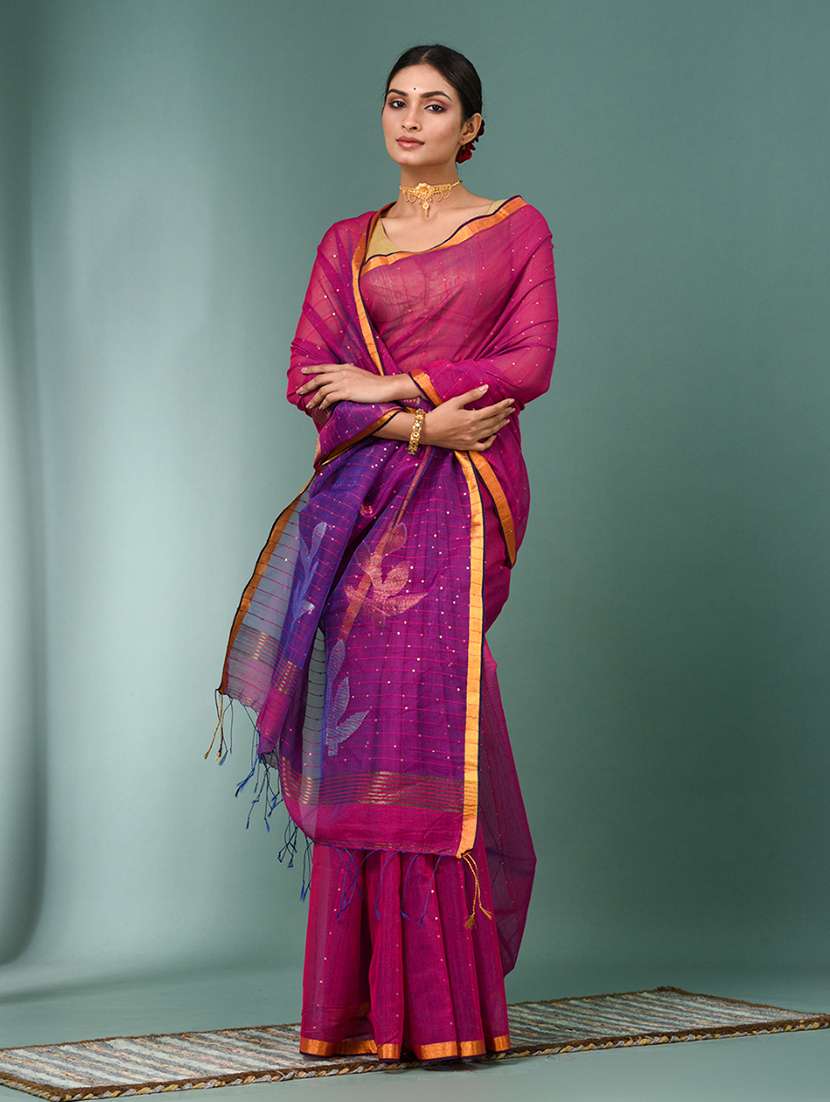 women self design handloom saree with blouse - 22140405 -  Standard Image - 2