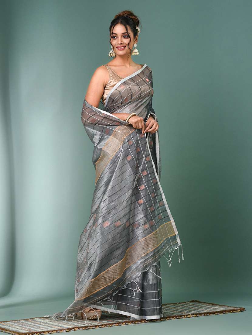 women self design handloom saree with blouse - 22140411 -  Standard Image - 2