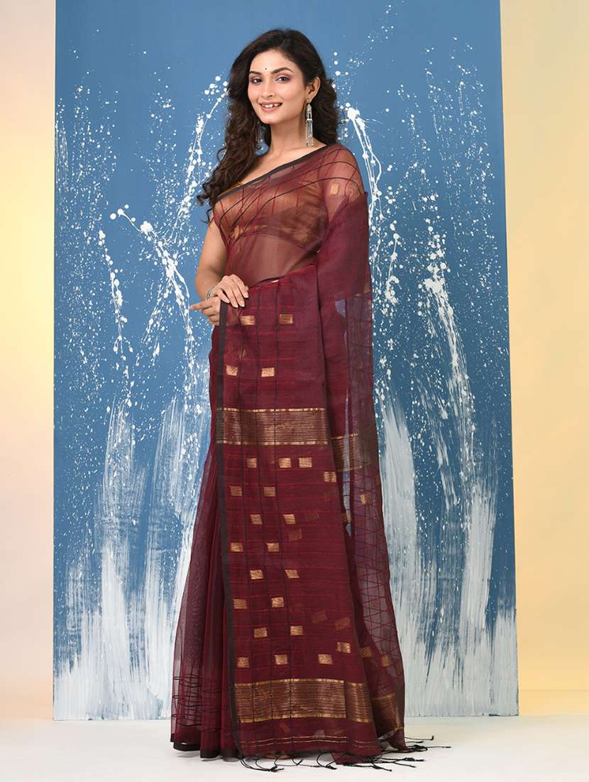 women self design handloom saree with blouse - 22140412 -  Standard Image - 2