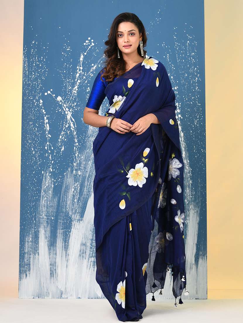 women floral printed handloom saree