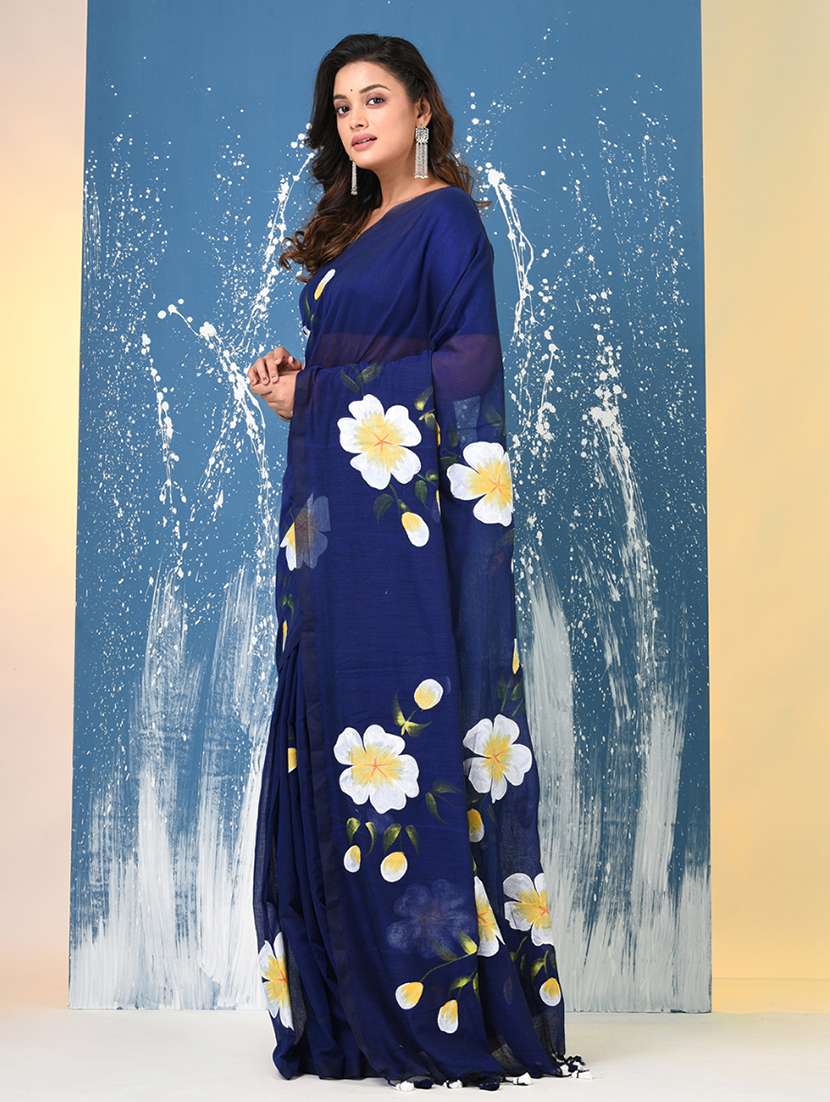 women floral printed handloom saree - 22140430 -  Standard Image - 2