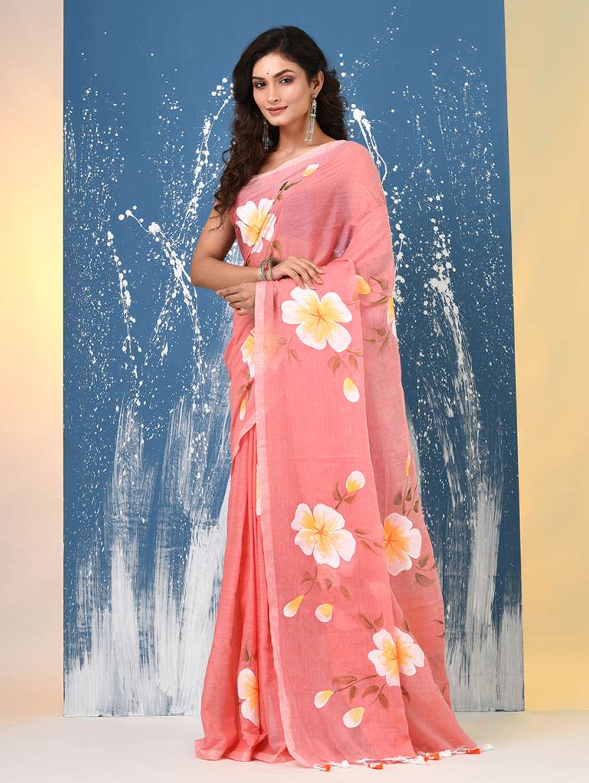 women floral printed handloom saree - 22140434 -  Standard Image - 2