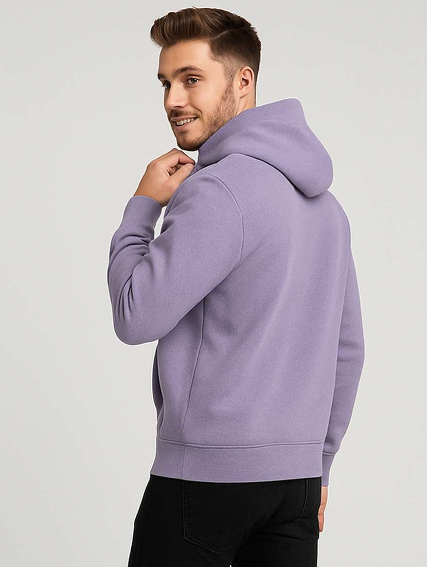 men solid long sleeve regular fit hooded sweatshirt - 22140478 -  Standard Image - 2