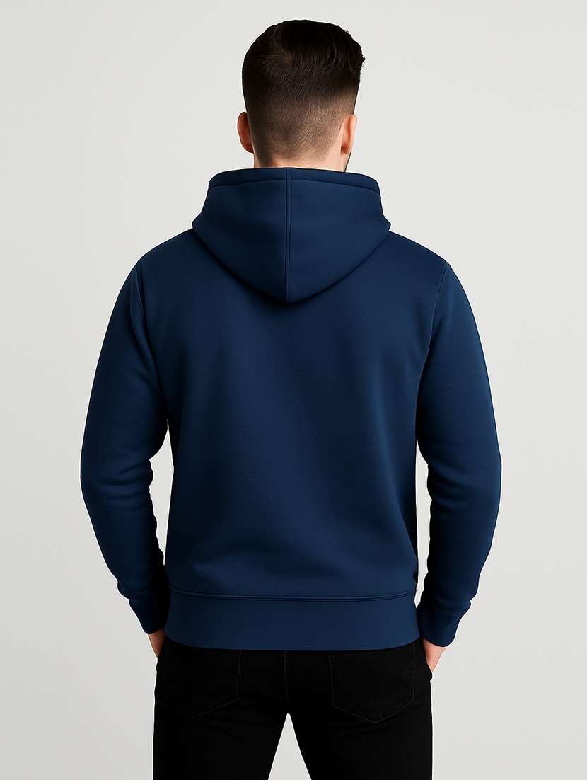 men solid long sleeve regular fit hooded sweatshirt - 22140480 -  Standard Image - 2