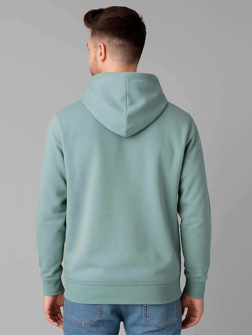 men solid long sleeve regular fit hooded sweatshirt - 22140481 -  Standard Image - 2