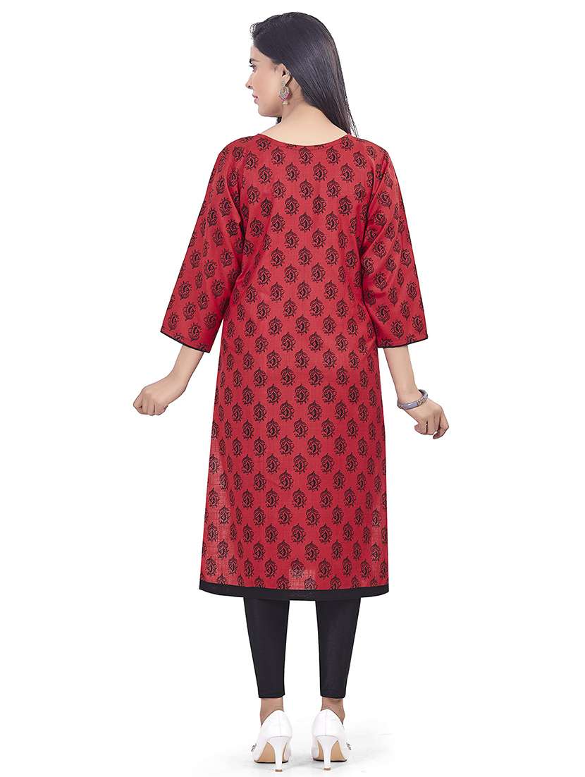 women printed three quarter sleeve maternity wear kurta - 22140619 -  Standard Image - 2
