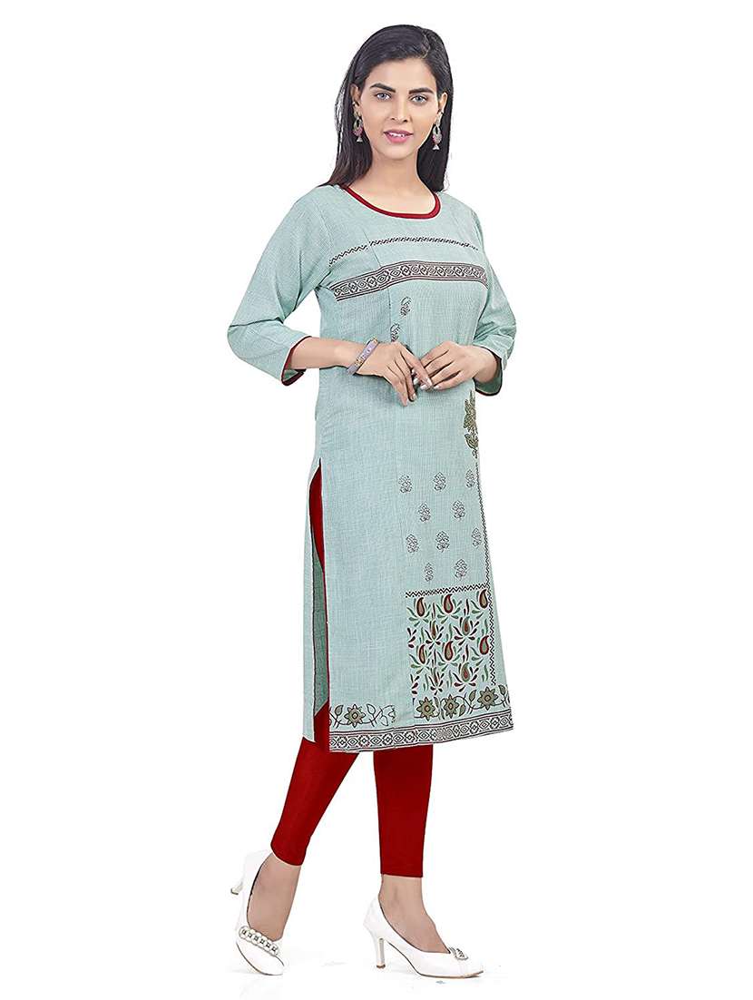 women printed three quarter sleeve maternity wear kurta - 22140624 -  Standard Image - 2