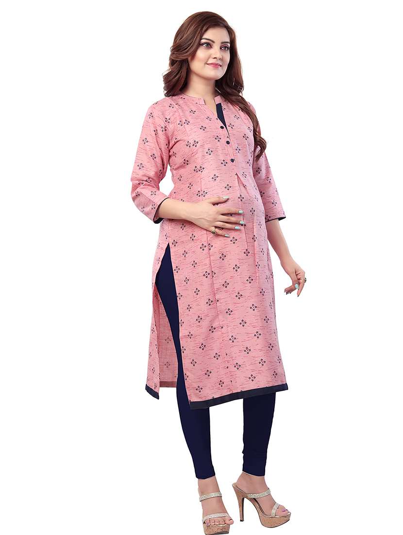 women pack of 2 three quarter sleeve maternity wear kurta - 22140642 -  Standard Image - 2