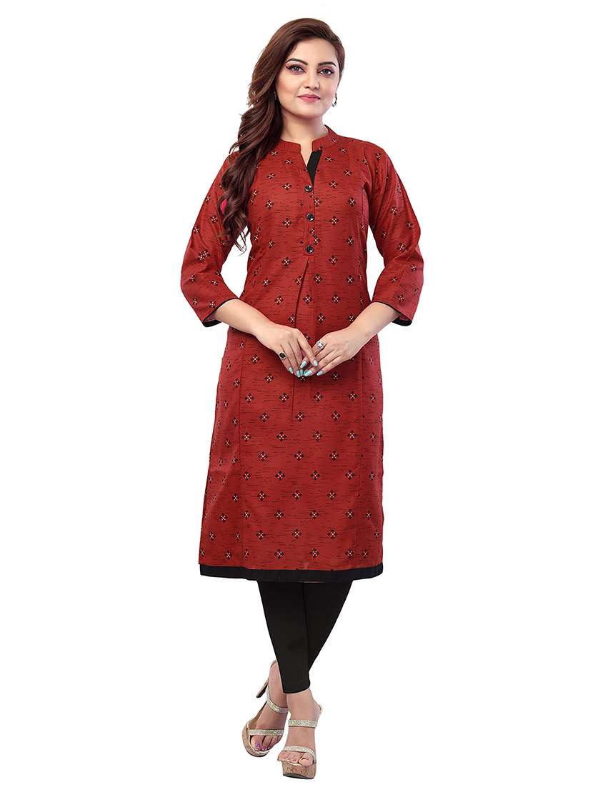 women printed three quarter sleeve maternity wear kurta - 22140659 -  Standard Image - 2