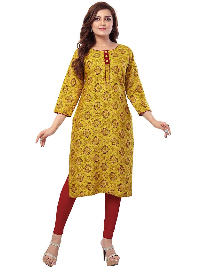women printed three quarter sleeve maternity wear kurta - 22140674 -  Standard Image - 2
