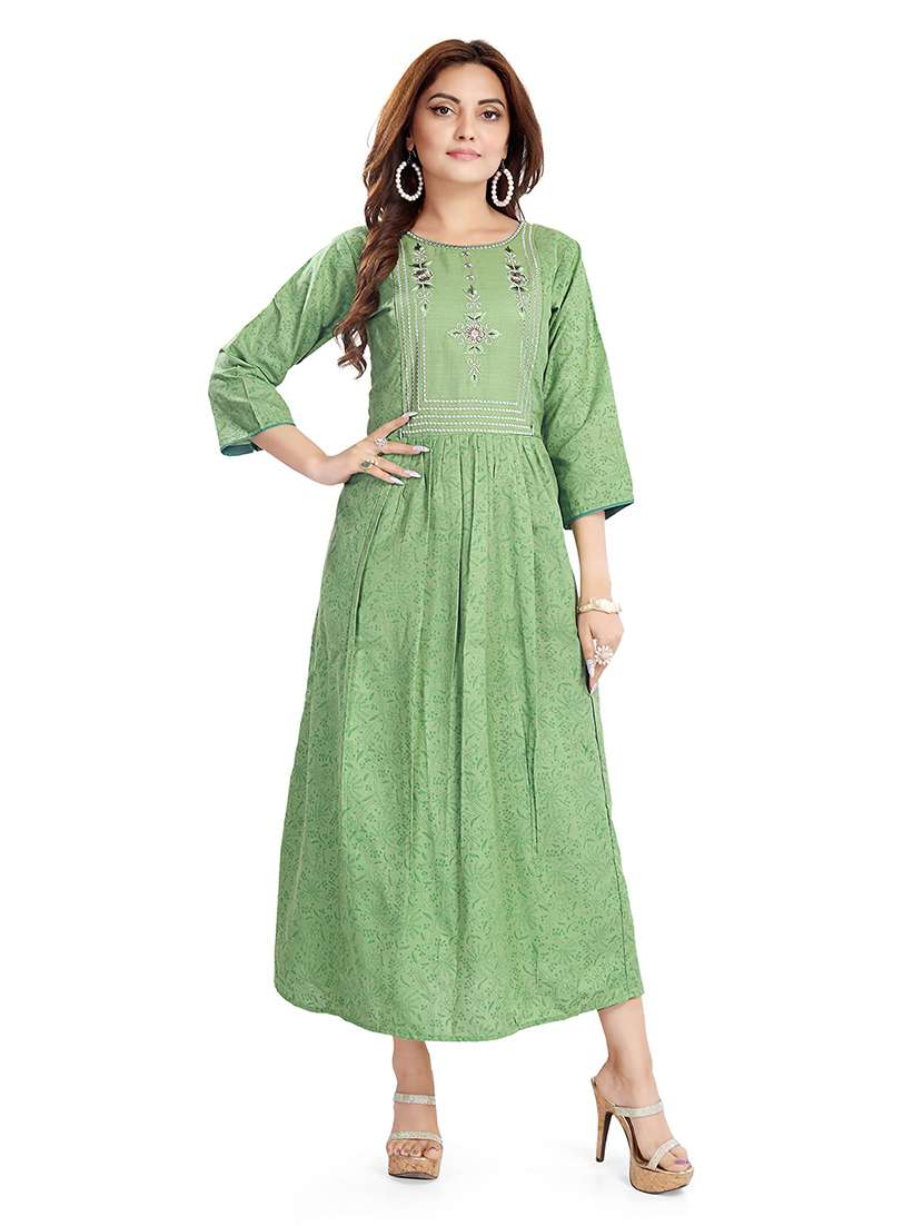 women printed three quarter sleeve maternity wear dress - 22140675 -  Standard Image - 2