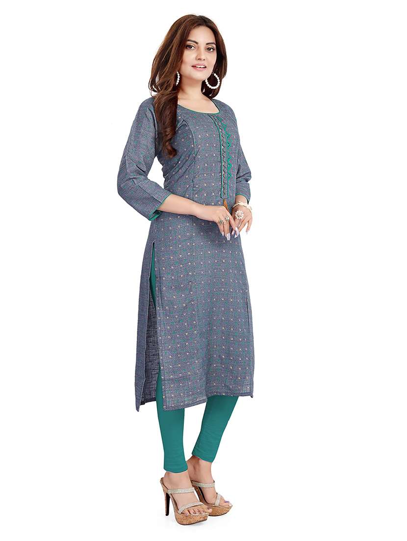 women printed three quarter sleeve maternity wear kurta - 22140678 -  Standard Image - 2