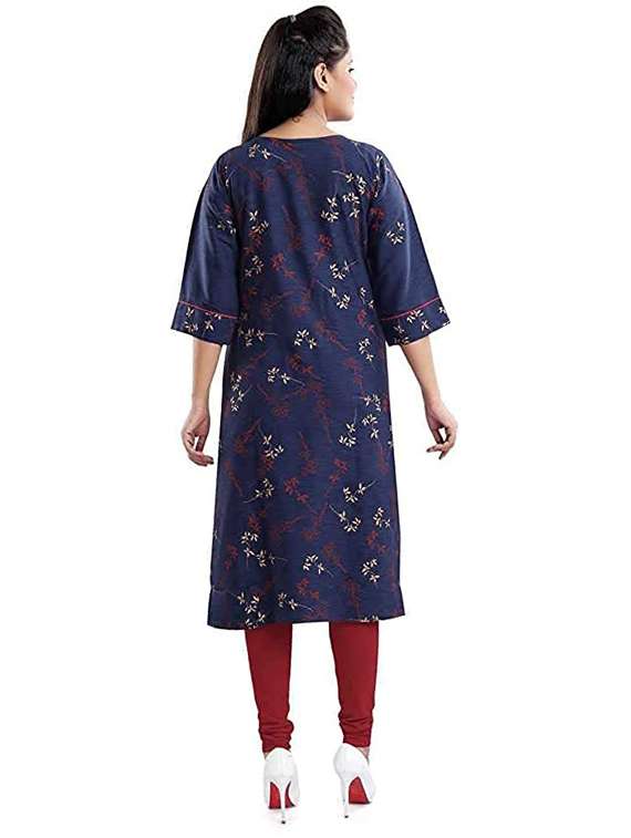 women printed three quarter sleeve maternity wear kurta - 22140681 -  Standard Image - 2