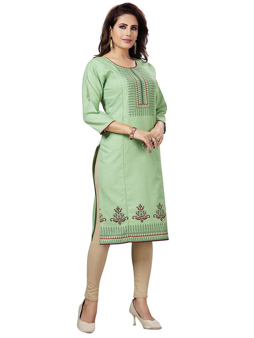 women printed three quarter sleeve maternity wear kurta - 22140689 -  Standard Image - 2