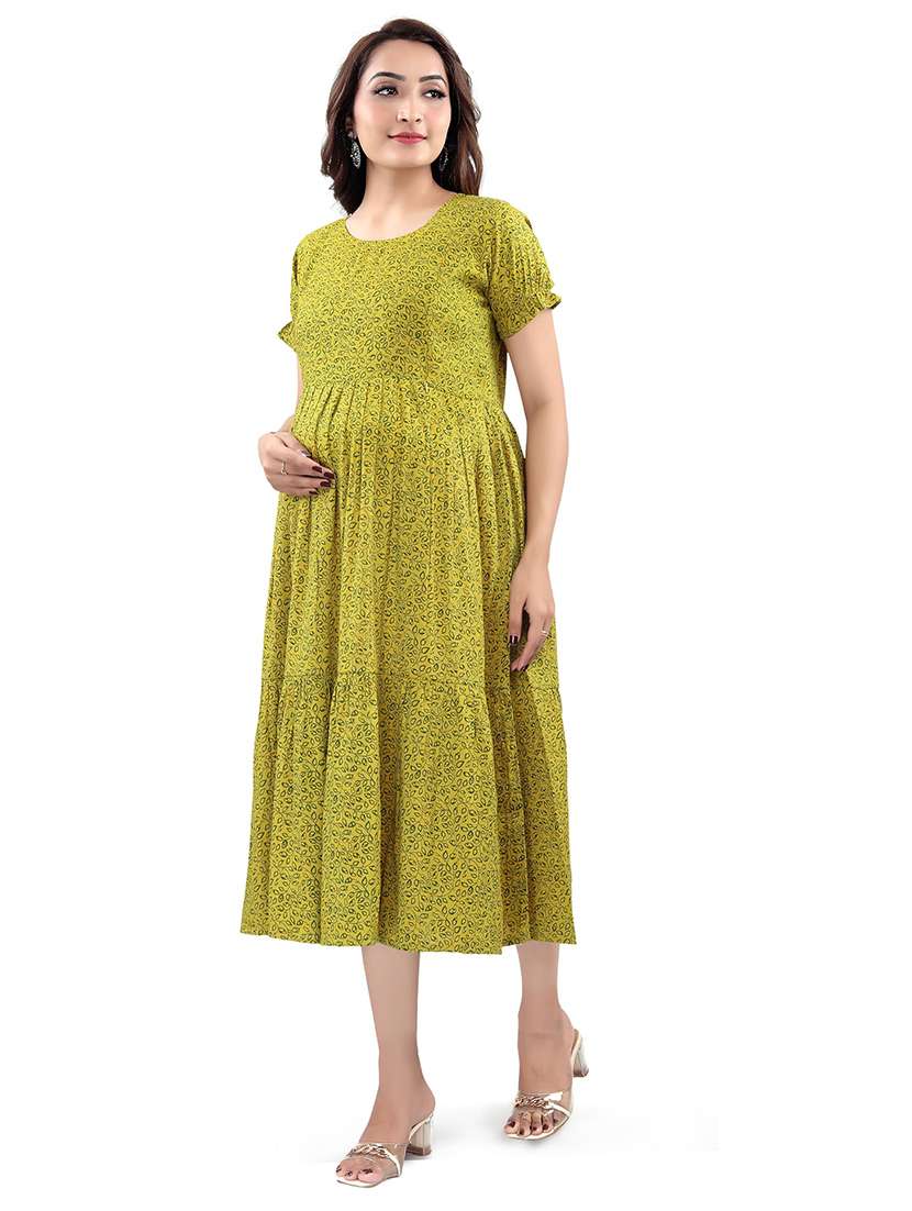 women printed short sleeve maternity wear dress - 22140703 -  Standard Image - 2
