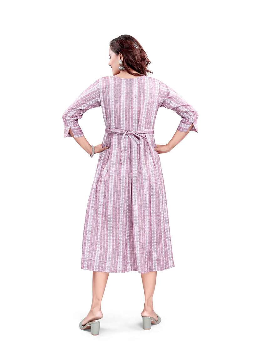 women self design three quarter sleeve maternity wear dress - 22140705 -  Standard Image - 2