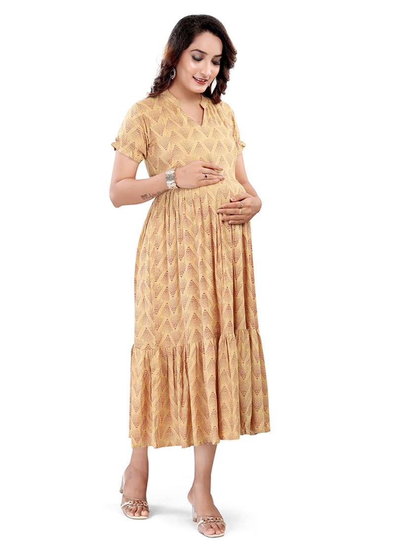women printed short sleeve maternity wear dress - 22140717 -  Standard Image - 2