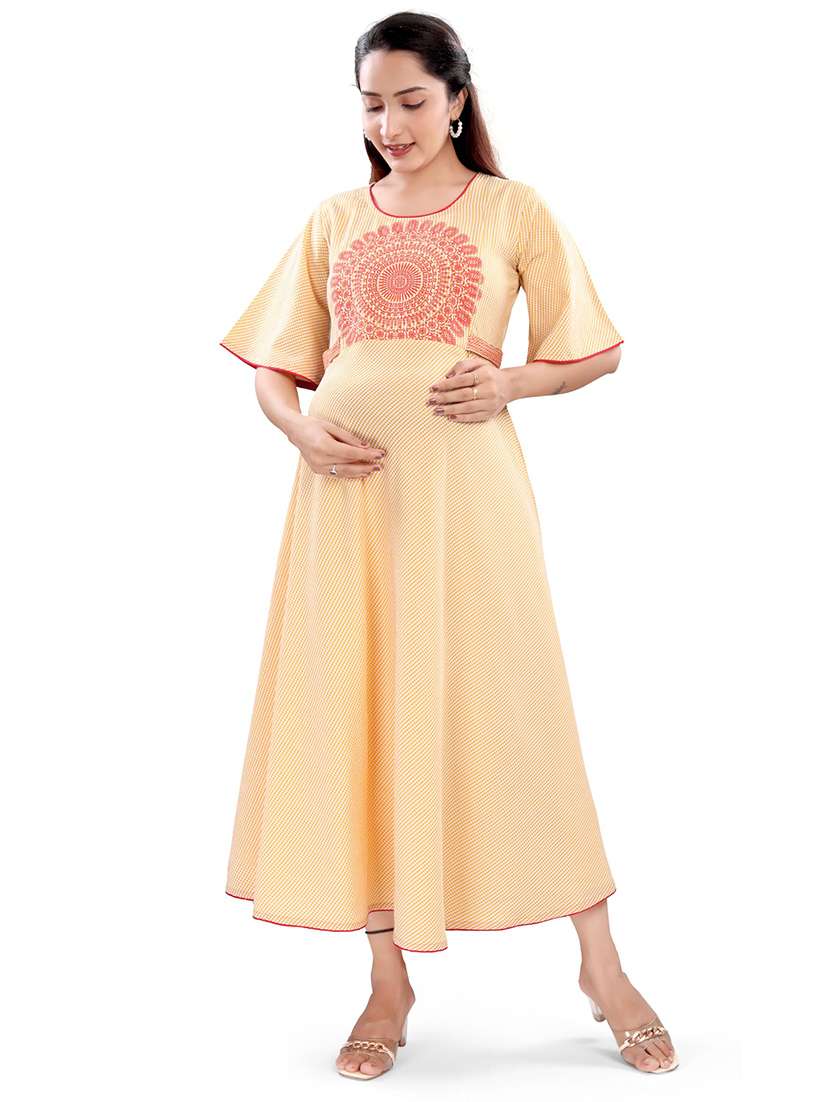 women printed flared sleeve maternity wear dress - 22140718 -  Standard Image - 2