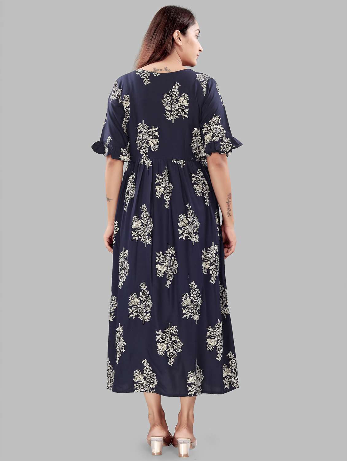 women printed short sleeve maternity wear dress - 22140729 -  Standard Image - 2