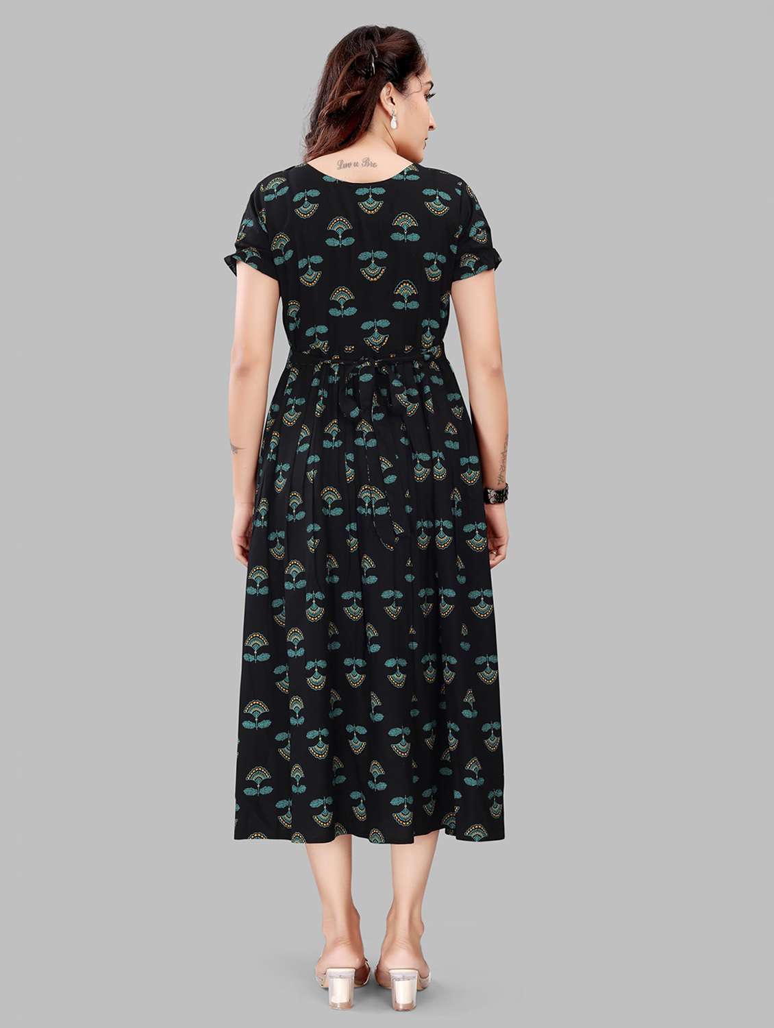women printed short sleeve maternity wear dress - 22140736 -  Standard Image - 2
