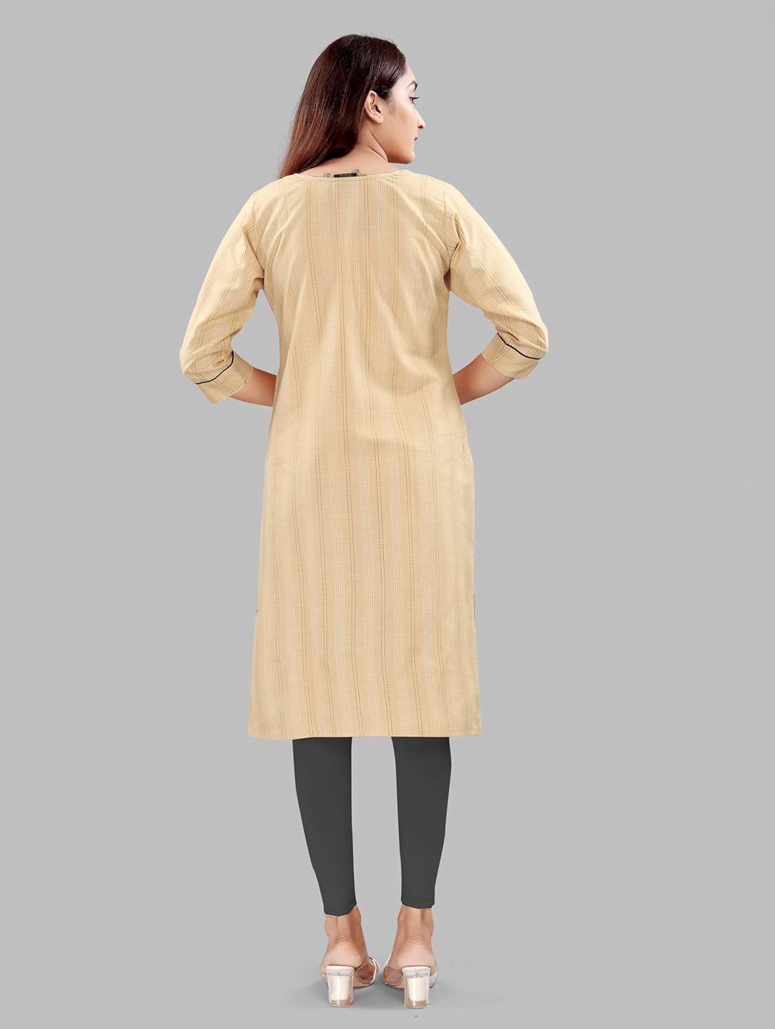 women printed three quarter sleeve maternity wear kurta - 22140742 -  Standard Image - 2