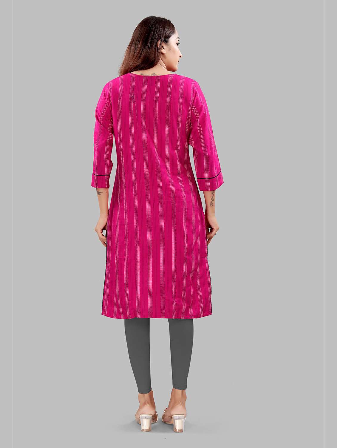 women printed three quarter sleeve maternity wear kurta - 22140744 -  Standard Image - 2