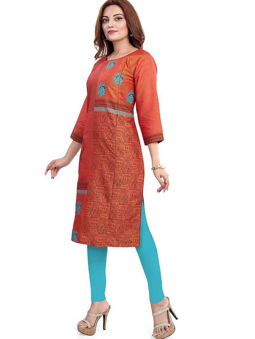 women printed three quarter sleeve maternity wear kurta - 22140753 -  Standard Image - 2